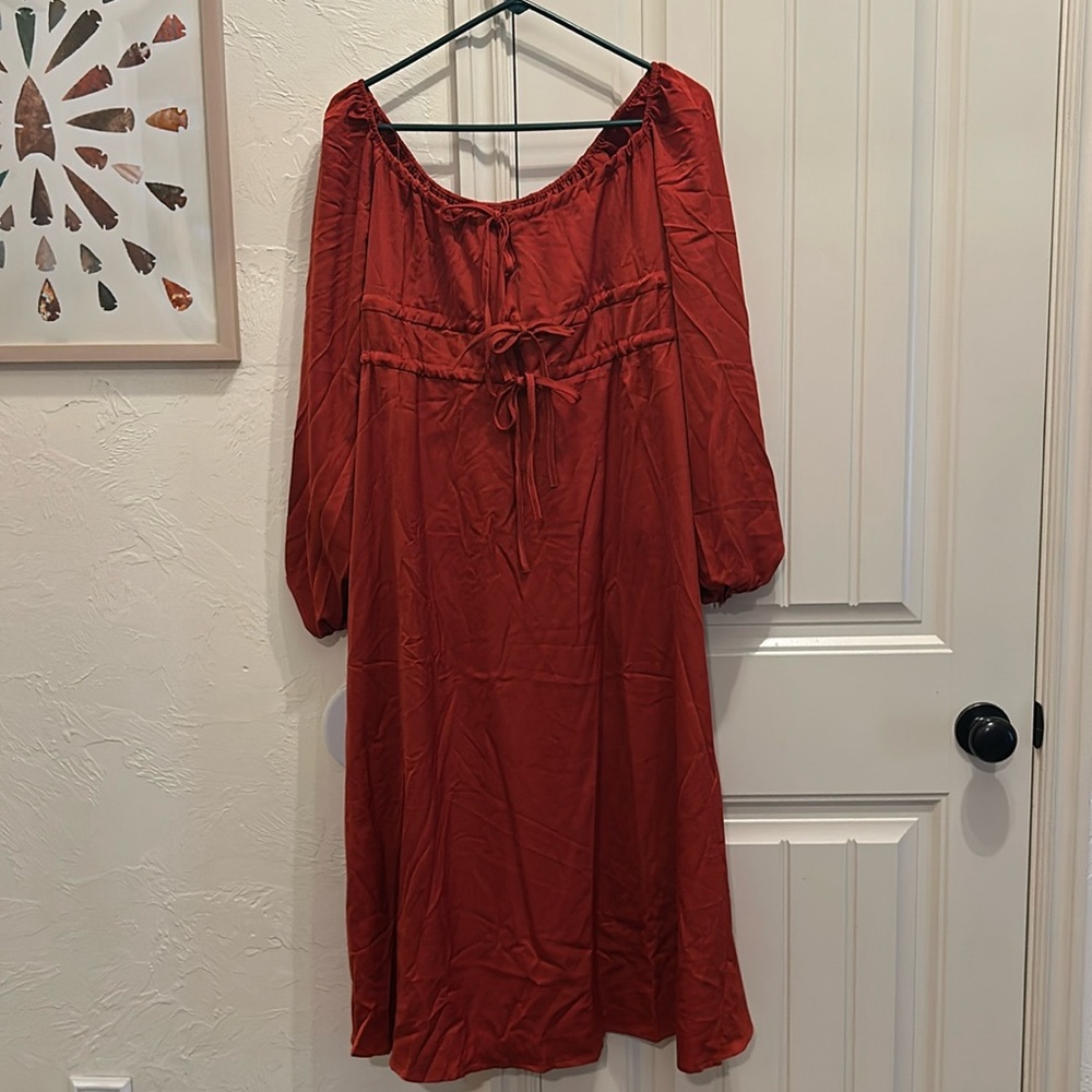 Rust tie dress